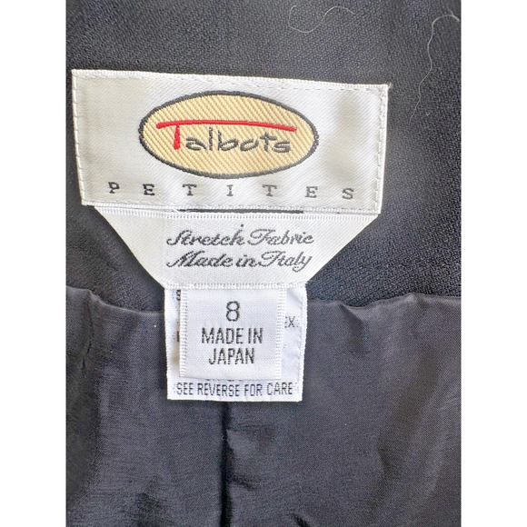 Talbots Womens 8p Black Wool Blend Straight Leg Stretch Preppy - Picture 2 of 4